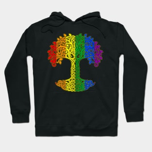 Tree  LGBTQ Cool Gay Pride Flag Ally Hoodie